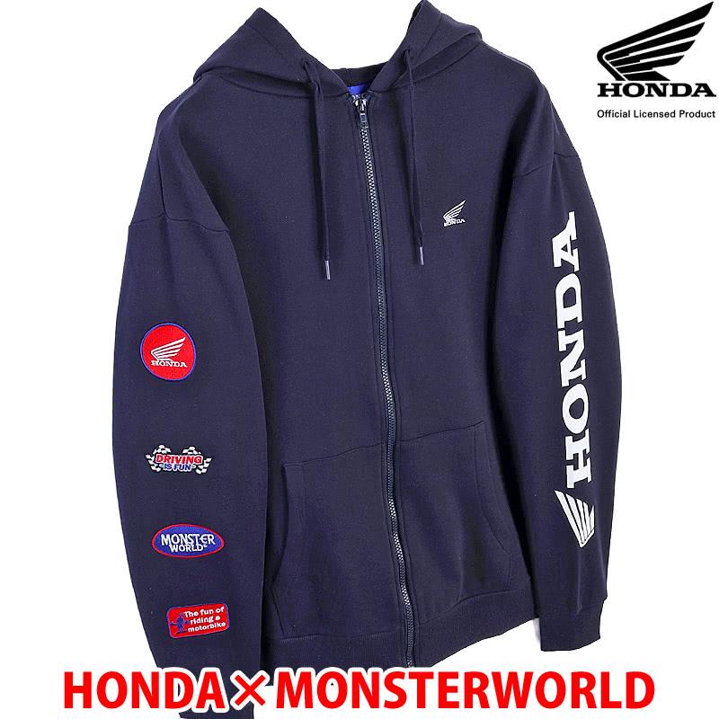 ホンダ（HONDA） HONDA×MONSTER WORLD ZIPパーカー A ネイビー サイド 