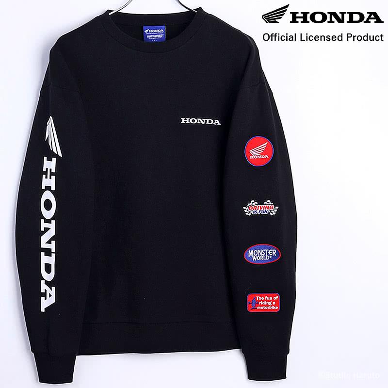 ホンダ HONDA×MONSTER WORLD トレーナー A ブラック 刺繍