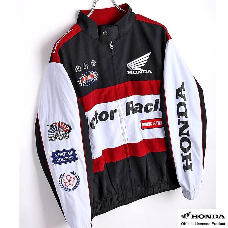 【新品未使用】ホンダ レーシングジャケット F-1 COLLECTION L ホンダ（HONDA） HONDA×百花繚乱 レーシングブルゾン ブラック ワイン