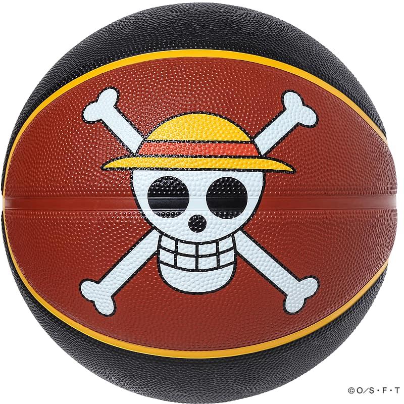 バスケボール　マスコット　ネーム刺繍　28個 SPALDING ミニバス バスケットボール 5号 ONE PIECE 海賊旗