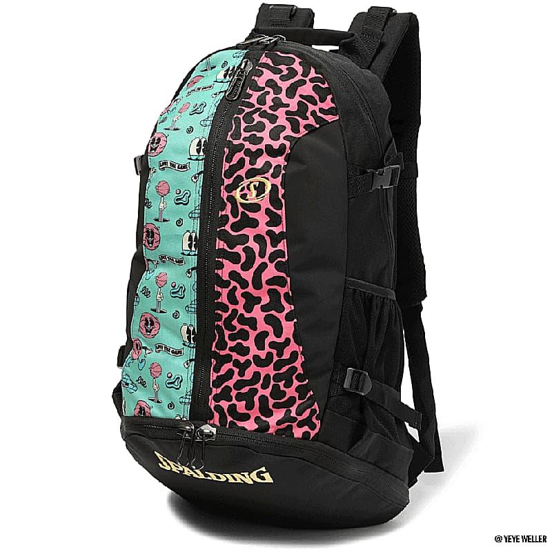 スポルディング バスケットボールバッグ 32L ブラック ピンク リュック SPALDING（スポルディング） バスケ リュック ケイジャー イェイェ