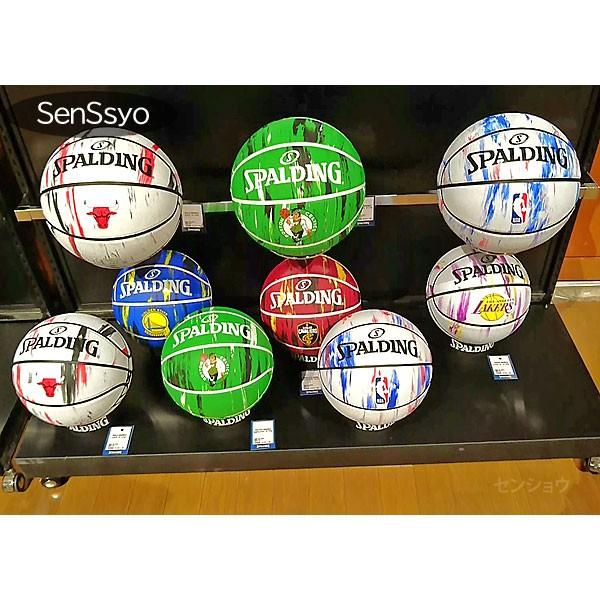 SPALDING バスケットボール7号 NBAロゴ マーブル 大理石柄 ラバー スポルディング83-934J｜senssyo｜04