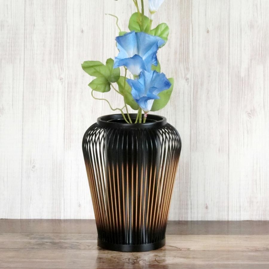 伝統的工芸品 駿河竹千筋細工 花器 京香 塗り : 手作り伝統工芸品