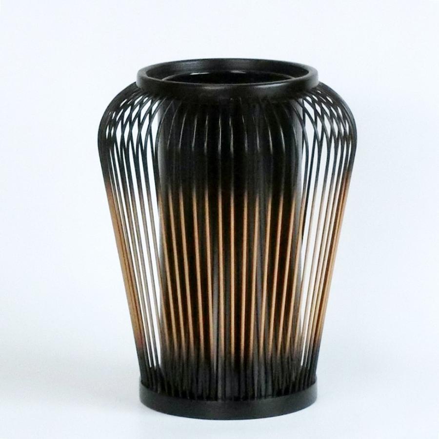 伝統的工芸品 駿河竹千筋細工 花器 京香 塗り : 手作り伝統工芸品