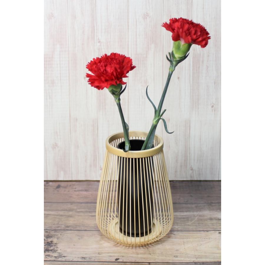 伝統的工芸品 駿河竹千筋細工 花器 嵯峨野 さらし : 手作り伝統工芸品