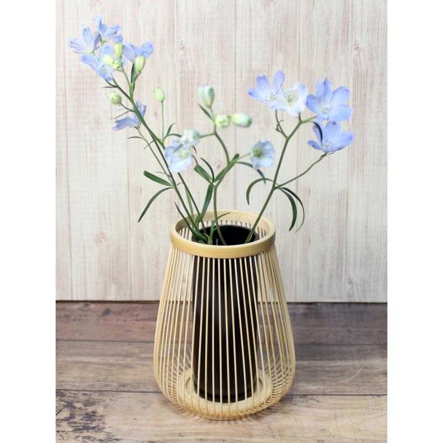 伝統的工芸品 駿河竹千筋細工 花器 嵯峨野 さらし : 手作り伝統工芸品