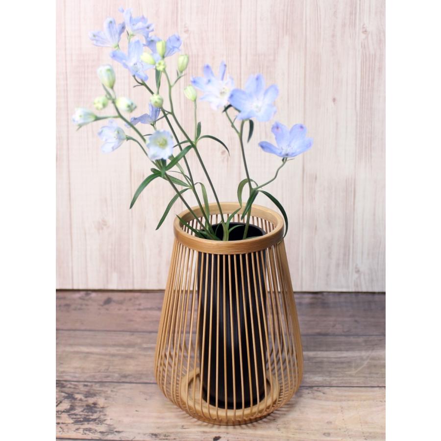 伝統的工芸品 駿河竹千筋細工 花器 嵯峨野 古代 : 手作り伝統
