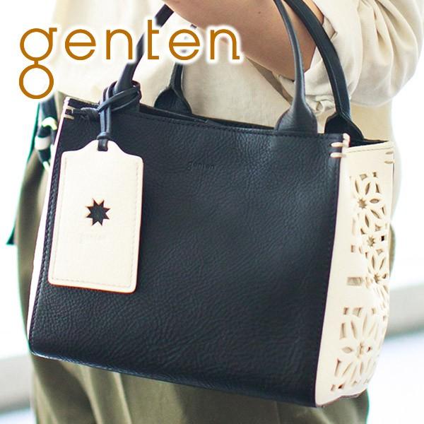 genten ゲンテン キュービックカットワークトートバッグ　ネイビー genten（ゲンテン） キュービックカットワーク 手さげバッグ 42585