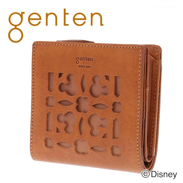 genten Disney 二つ折り財布 カットワーク genten（ゲンテン） Disney ディズニー コラボ トゥインクルカット