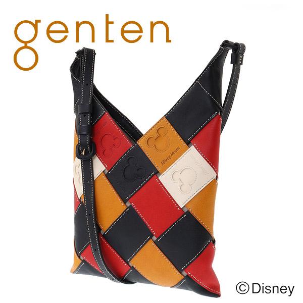 genten ゲンテン Disney ディズニー コラボ サスティナブルカットワーク限定 ミッキーマウス ショルダーバッグ 46015｜sentire-one