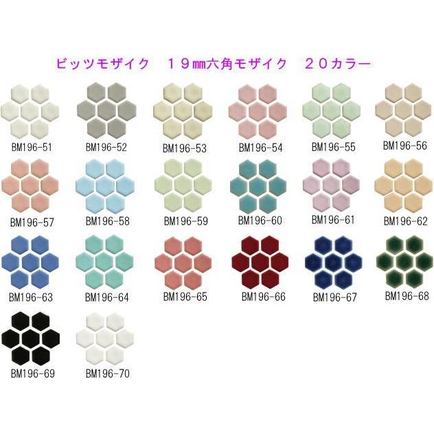 ビッツモザイク 19mm六角形（ヘキサゴン） 20カラー【美濃焼モザイク