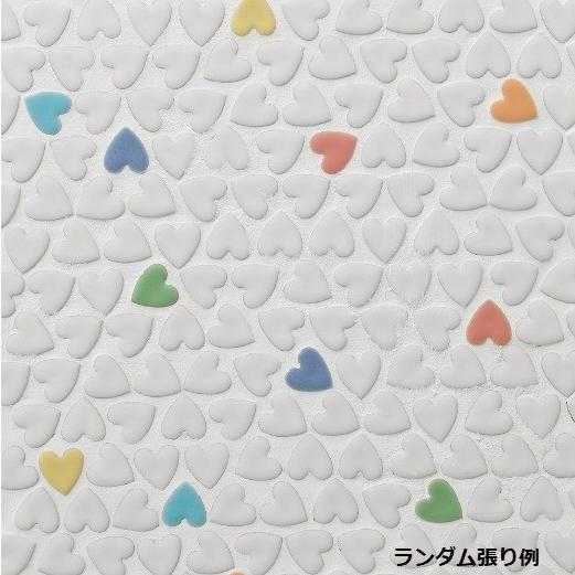 ハートモザイク バラ並色 可愛いハート形 キッチン 洗面所 浴室 家具 