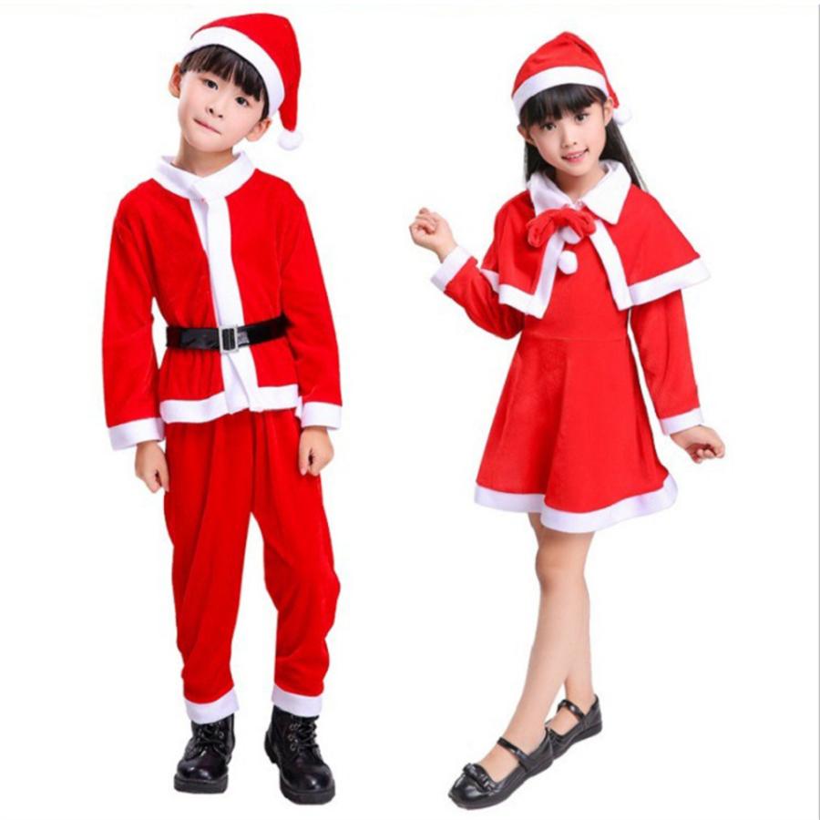 サンタ コスプレ衣装 コスチューム キッズ 子供服 サンタクロース 帽子付き 女の子 男の子 ロンパース ワンピース ポンチョ クリスマス 衣装  ブランド品専門の