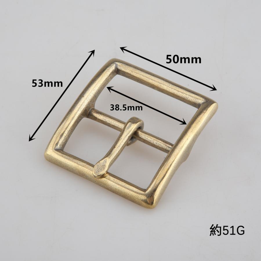 senwa 真鍮製 ベルトバックル ブラス 日字型 巾40mm ゴールド