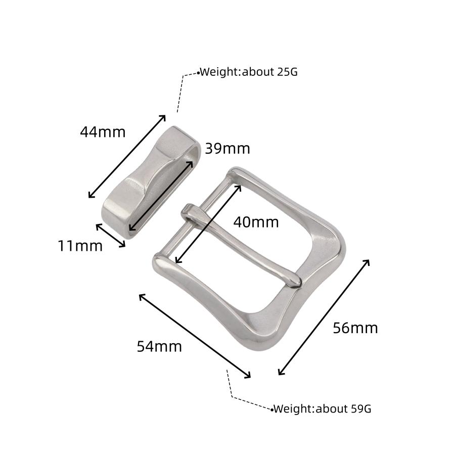 SENWA ステンレス製 ベルトバックル ループ 40mm 石洗い仕上げ ベルト