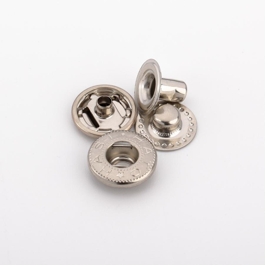 謎の金属製の品物 HASI HATO バネホックNO.8050 15mm 標準セット 鉄材 ニッケル 10組入り