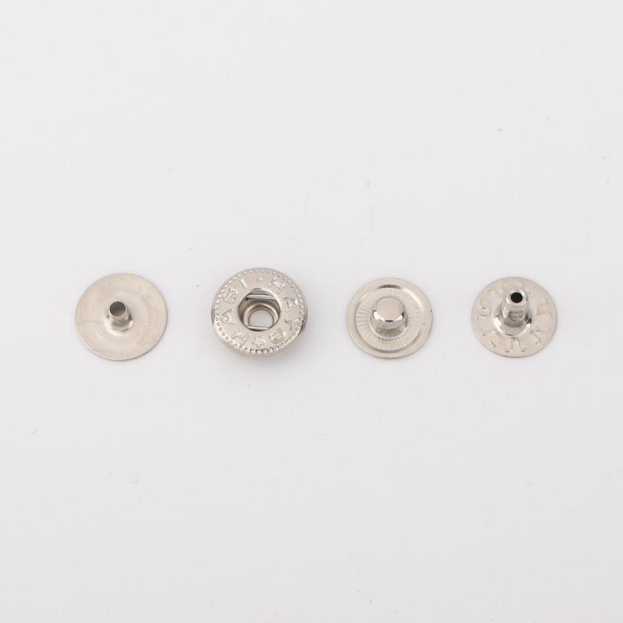 バネホックNO.1 10 mm 隠し頭 ハンシャセット HATO 真鍮材ニッケル