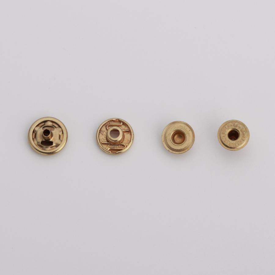 バネホックNO.5 12.6mm 標準セット HATO 真鍮生地 10組入り レザー