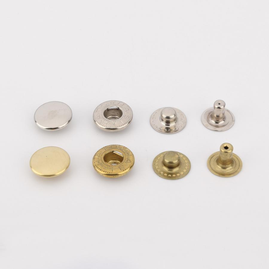 HASI HATO バネホックNO.8050 15mm 標準セット 真鍮材 ニッケルメッキ