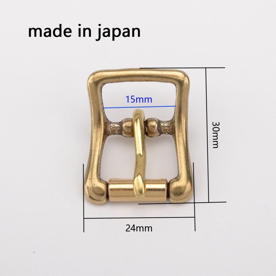 senwa 日本製真鍮生地 バッグ ショルダー用 バックル 巾15mm 中一尾錠