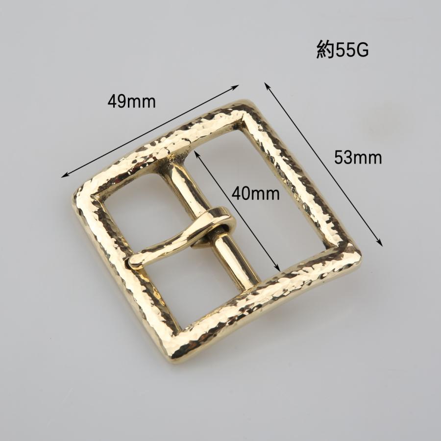真鍮 ブラス ベルトバックル ハンドメイド ゴールド 金 幅40mm
