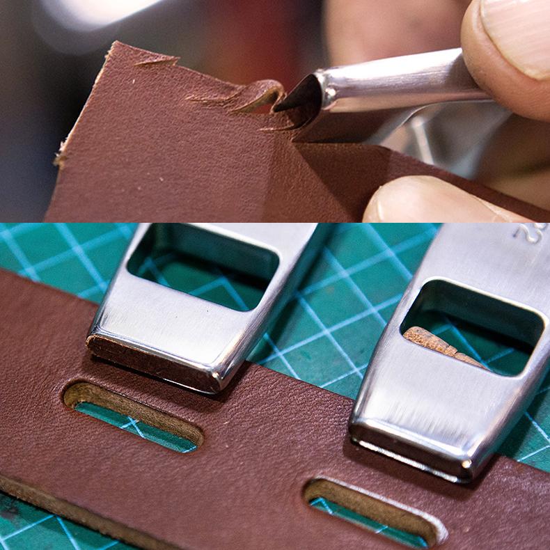 SENWA DC53ステンレス 穴あけポンチ 5×8mm レザークラフト用道具 皮