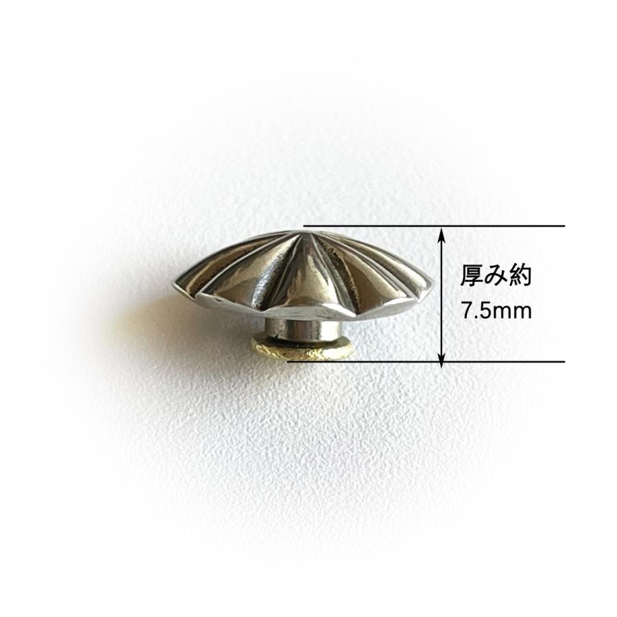 コンチョ ネジ式 17mm 白銅製レザークラフト 財布手芸飾り用ボタン