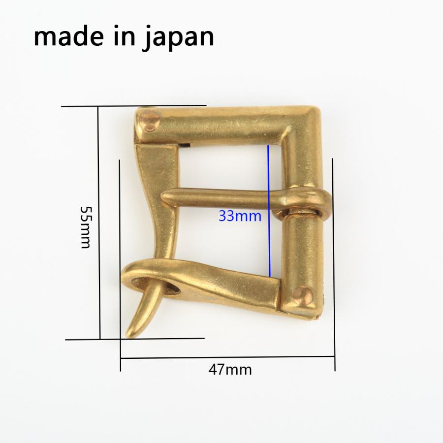 日本製 真鍮無垢バックル 33mm クイックリリースバックル 美錠 レザー
