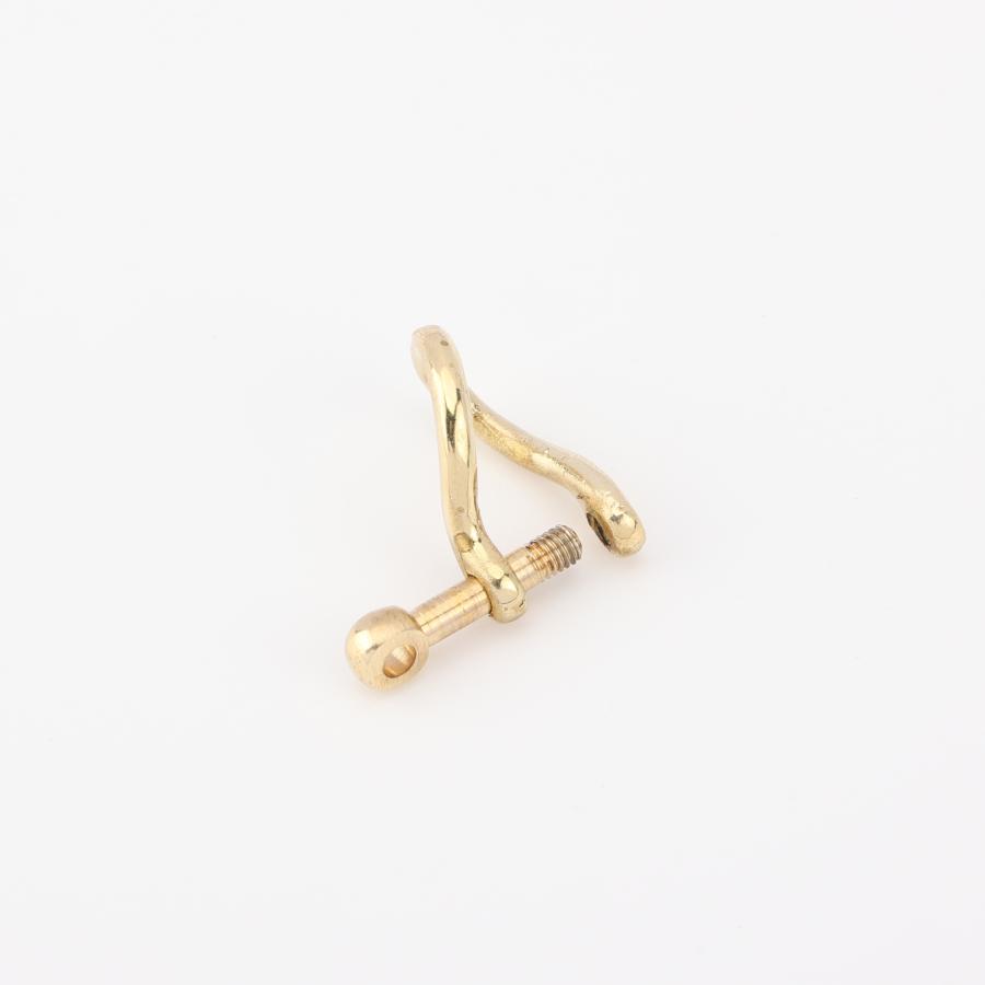 真鍮製 LOGO無しネジ式 Dカン ゆがむ シャックル8mm U字型 吊り具 : 千