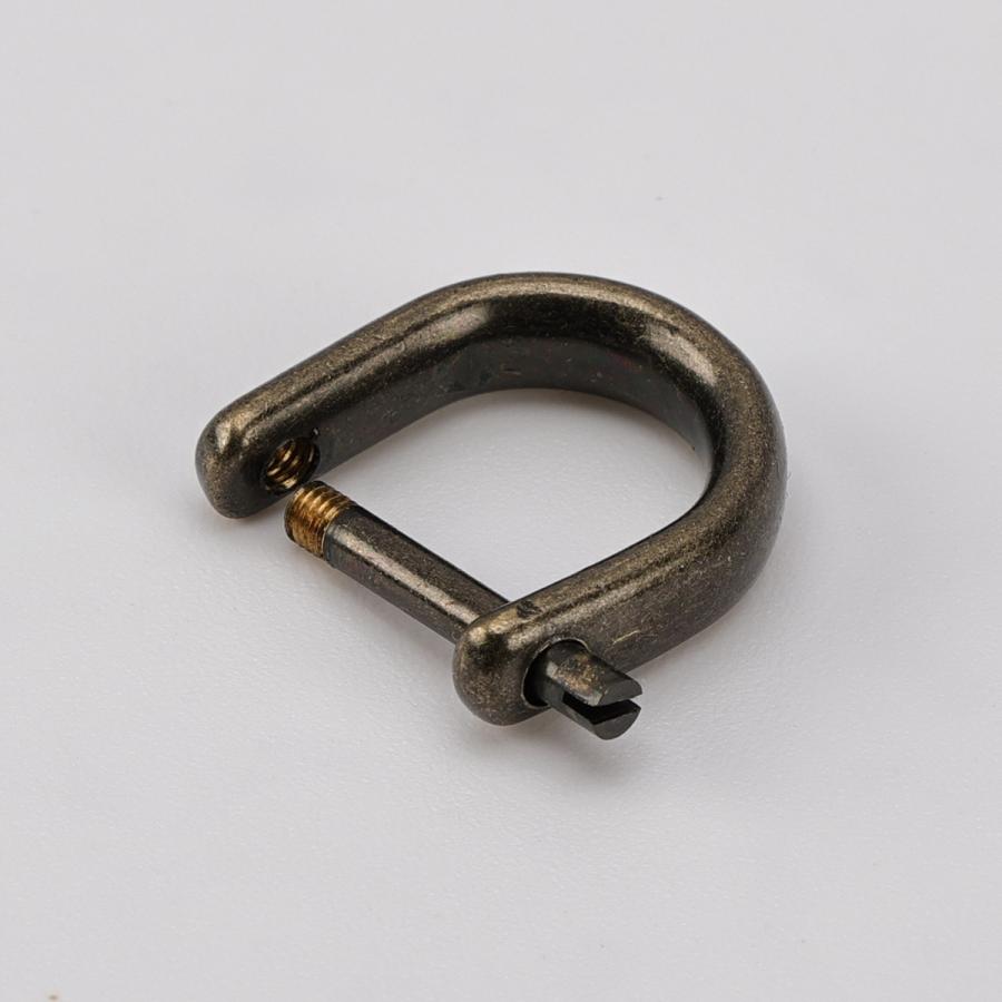 SENWA 日本製 真鍮製ベルカン ねじ式Dカン シャックル12mm アンテック