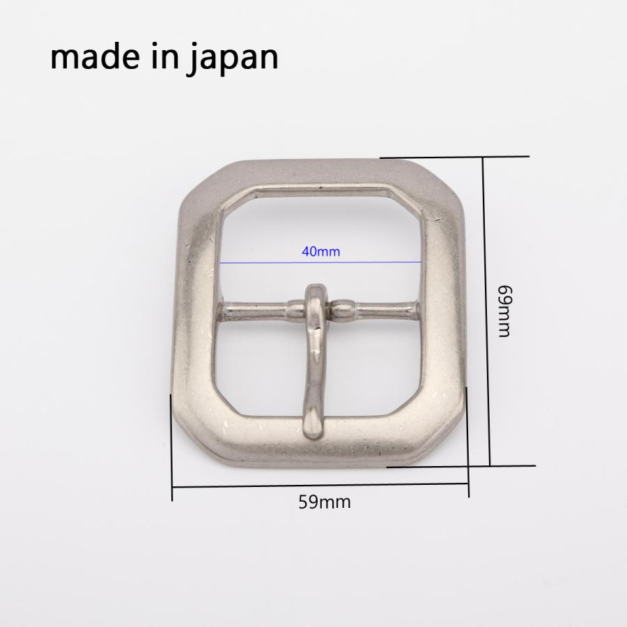 senwa 日本製真鍮生地 ニッケル艶消し ピン式ベルト用バックル 巾40mm
