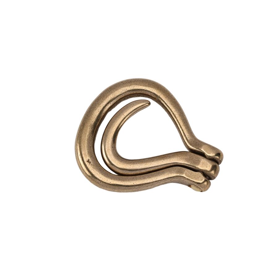 SENWA 日本製 真鍮無垢 回転フック付きベルトバックル 折りたたみ式