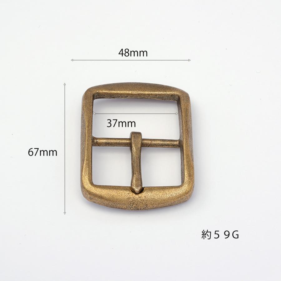 senwa 真鍮製 ベルトバックル ブラス 日字型 巾37mm アンティーク