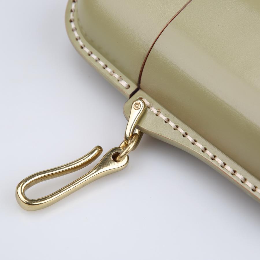 SENWA 真鍮フック付き本革メガネケース 豆差込み錠眼鏡ケース