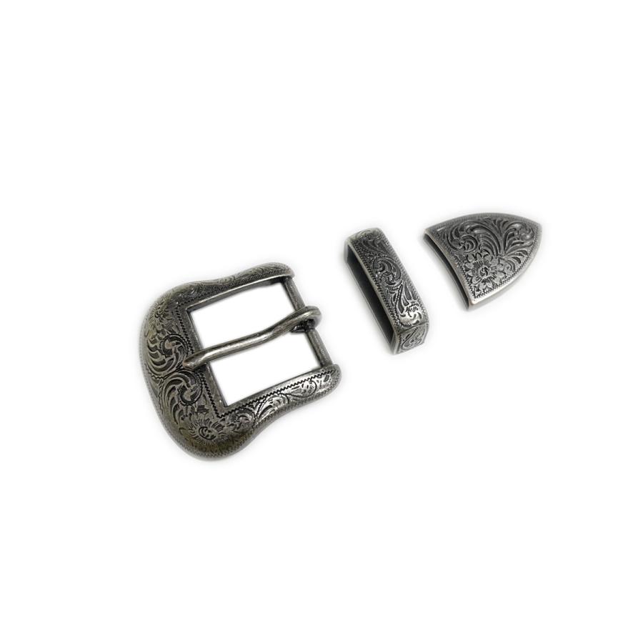 SENWA 唐草レンジャーバックル ベルト用 メンズ 巾30mm 3点セット