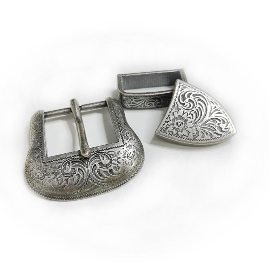 SENWA 唐草レンジャーバックル ベルト用 メンズ 巾30mm 3点セット  