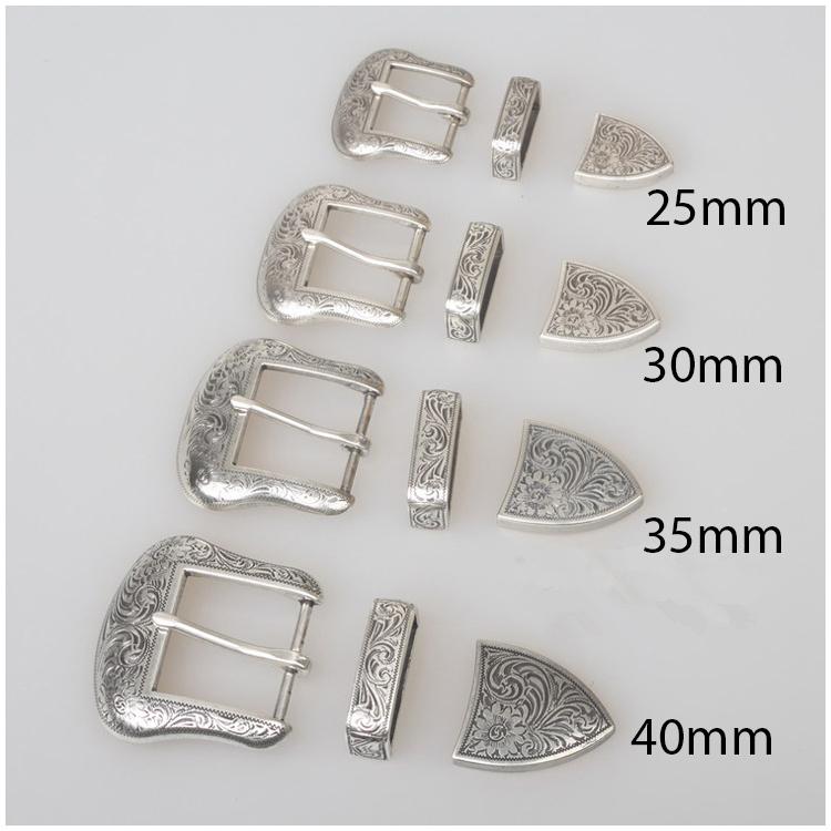 SENWA 唐草レンジャーバックル ベルト用 メンズ 巾30mm 3点セット