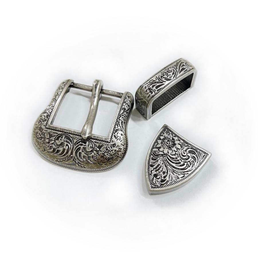 SENWA 唐草レンジャーバックル ベルト用 メンズ 巾25mm 3点セット