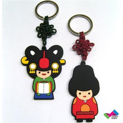 韓国雑貨 伝統キャラクター カップルキーホルダー［王＆王妃