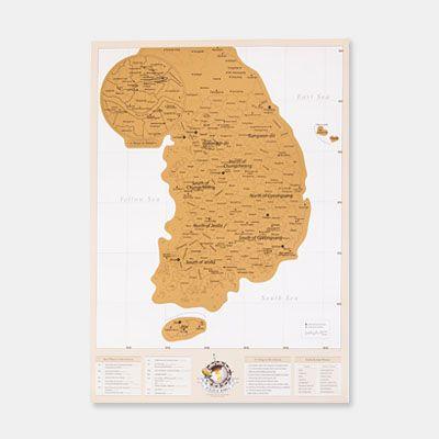韓国雑貨 韓国全土を制覇 マップを削って旅行の計画を立てよう Scratch Korea Map 可愛い かわいい 韓国 お土産 韓国音楽専門ソウルライフレコード 通販 Yahoo ショッピング