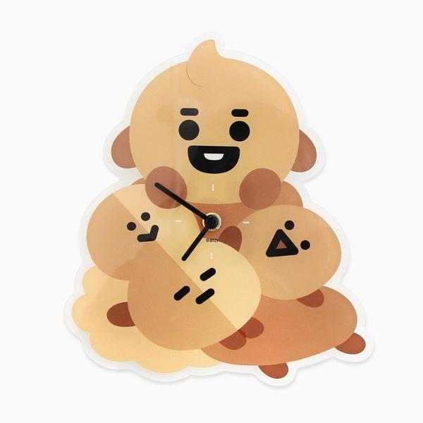 BT21公式グッズ＝ バンタン BTS 透け感がカワイイ アクリル 壁掛け時計