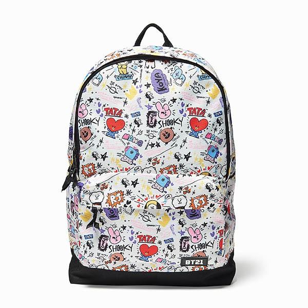 BT21公式グッズ＝ バンタン BTS リュックサック ≪総柄≫［バック