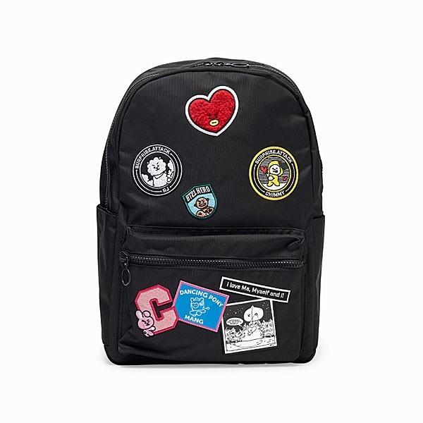 未使用✨美品✨BTS BT21 リュック 送料無料 BT21公式グッズ＝ バンタン BTS ワッペン刺繍が可愛い リュックサック