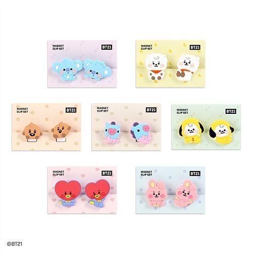 BT21公式グッズ＝［バンタン］［BTS］ベビーマグネット クリップセット 