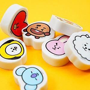 BT21公式グッズ＝ バンタン BTS キャラクター消しゴム(ランダム5つ
