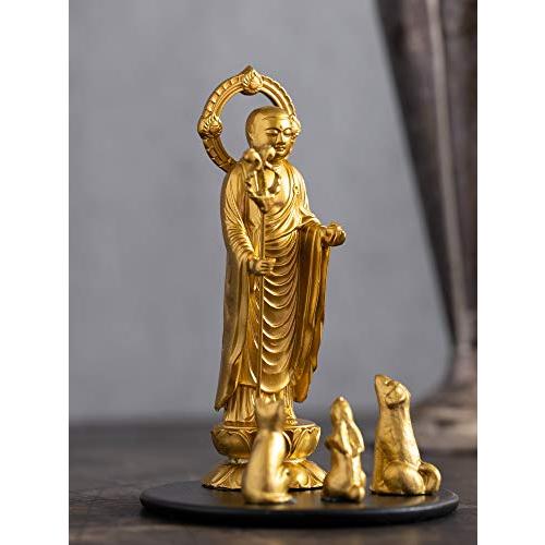 仏像 ペット地蔵菩薩 7.5cm（金色）＿『動物守護・ペット供養』 高岡