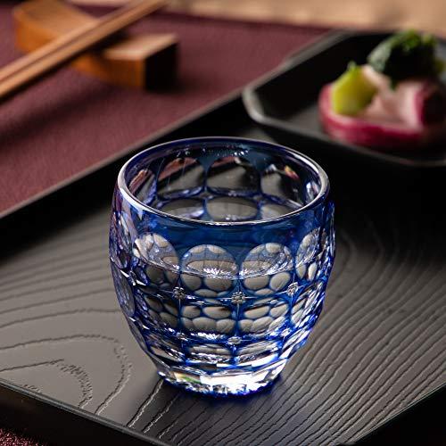 カガミクリスタル(Kagami) 冷酒杯 紫陽花 青 80cc 江戸切子 伝統工芸士鍋谷聰 T535-2684CCB 