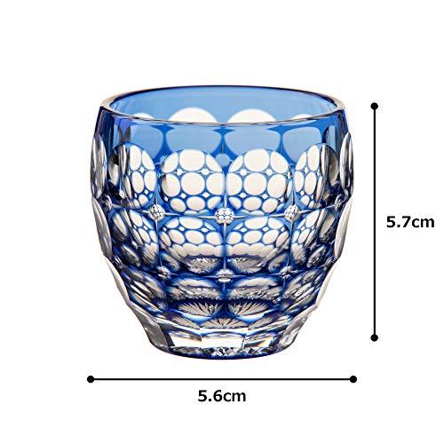 カガミクリスタル(Kagami) 冷酒杯 紫陽花 青 80cc 江戸切子 伝統工芸士鍋谷聰 T535-2684CCB 