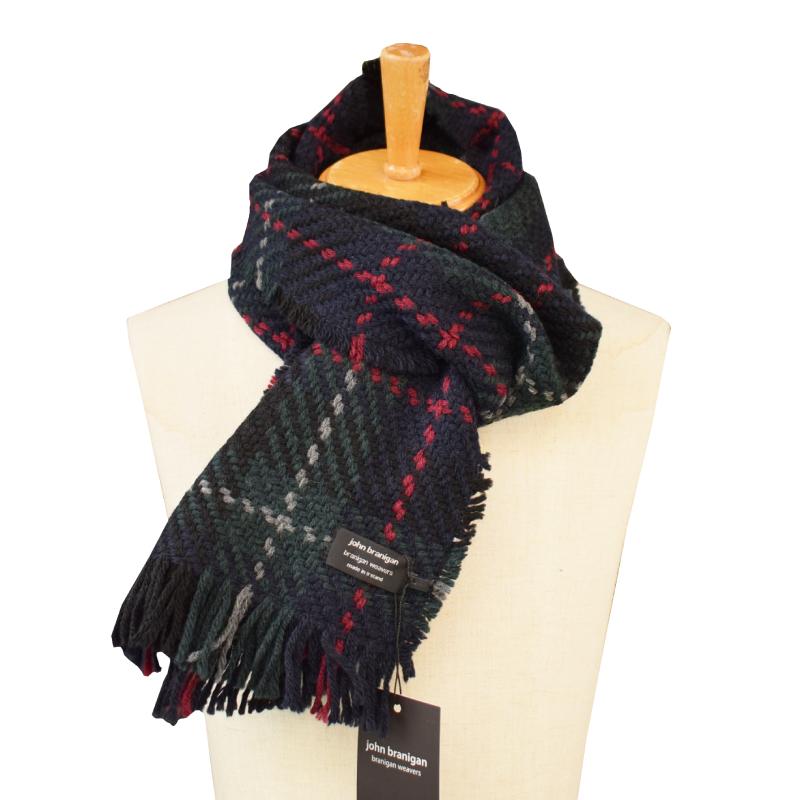 Knit scarf john branigan John branigan scarf greenxnavyxred