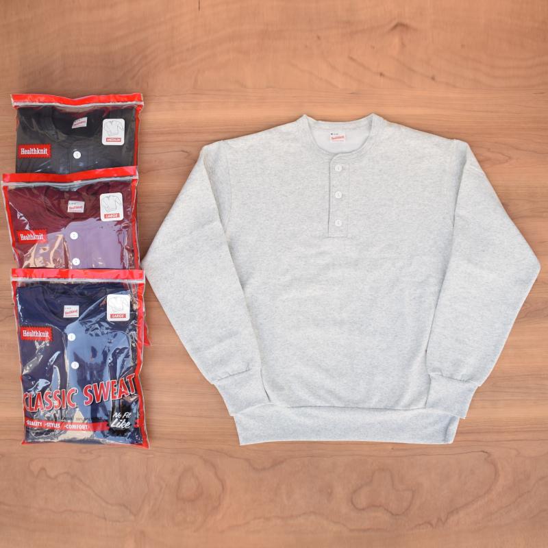HEALTHKNIT(ヘルスニット) 80s MODEL CLASSIC SWEAT HENLEY NECK(80